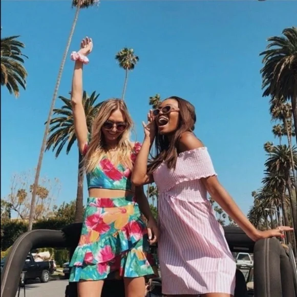 Show Me Your Mumu x Barbie Collab Pink & White Smocked Dress NWOT/Like New Sz S - Picture 6 of 12